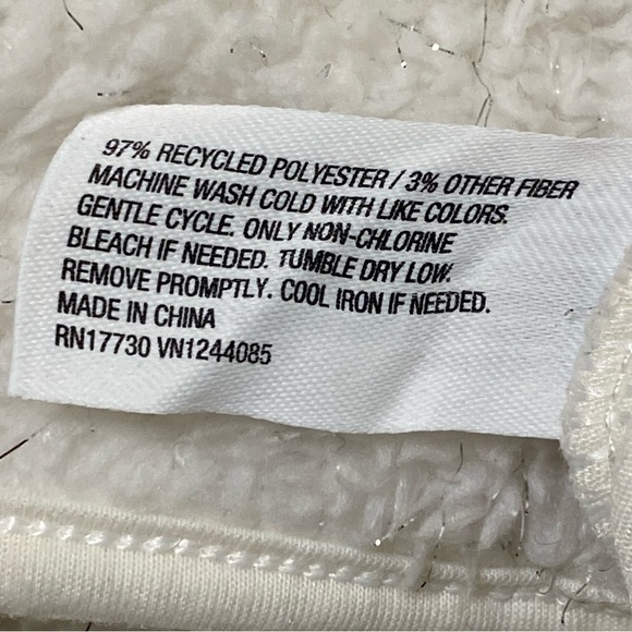 Colsie White Fuzzy Pajama Romper XS Cozy Hooded Metallic Lounge One-Piece - Picture 7 of 8